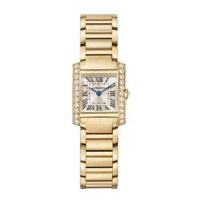 1:1 super fake watches Cartier Tank Française Watch Small Model Quartz Movement Yellow Gold Diamonds Yellow Gold WJTA0039