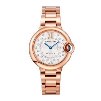 1:10 super fake watches Cartier Ballon Bleu De Cartier Watch 33mm Self-Winding Mechanical Movement Rose Gold Rose Gold WGBB0054