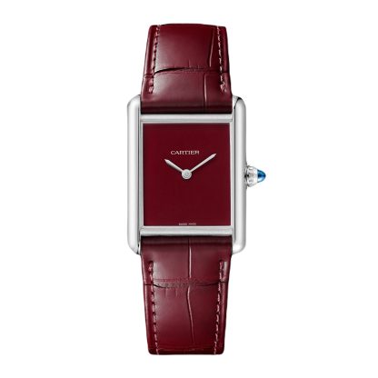 1:2 super clone watches Cartier Tank Must De Cartier Large Model Quartz Movement Steel Leather Steel WSTA0054