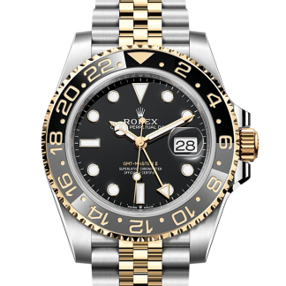 1:2 super fake watches Rolex GMT-Master II Oystersteel and yellow gold M126713GRNR-0001