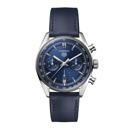 1:20 super replica watches TAG Heuer Carrera Chronograph 39mm Mens Watch Blue Leather CBS2212.FC6535