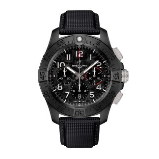 1:44 super fake watches Breitling Avenger B01 Chronograph 44mm Night Mission Mens Watch Black Calfskin SB0147101B1X1