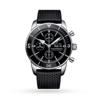 1:47 super replica watches Breitling Superocean Heritage Chronograph 44 Stainless Steel Rubber Strap Watch Rubber A13313121B1S1