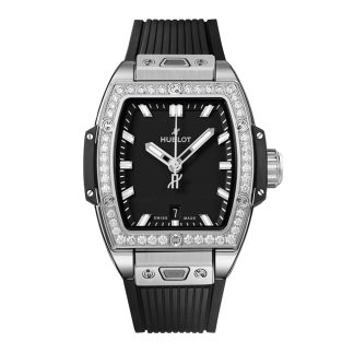 1:8 super clone watches Hublot Spirit Of Big Bang Steel Diamonds 32mm Rubber 682.SX.1170.RX.1204