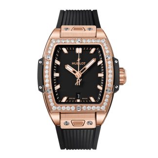 1:8 super fake watches Hublot Spirit Of Big Bang King Gold Diamonds 32mm Rubber 682.OX.1180.RX.1204