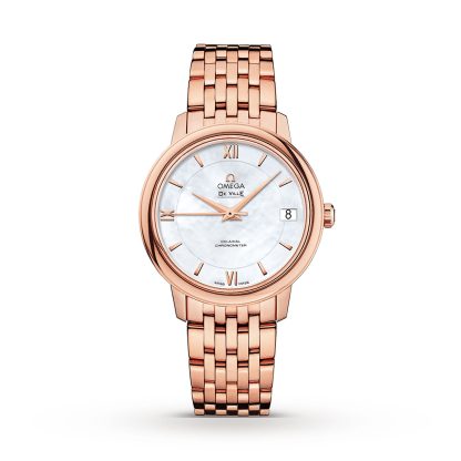 1:8 super replica watches Omega De Ville Prestige Co-Axial 32.7mm Ladies Watch 18ct Rose Gold O42450332005002