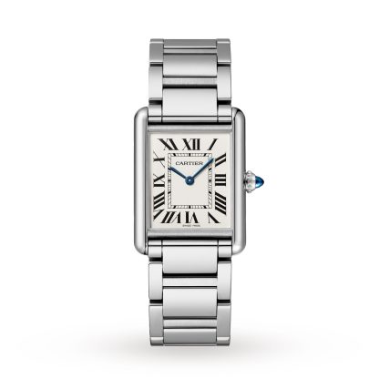 1:9 super replica watches Cartier Tank Must Large Model Quartz Movement Steel 33.7mm X 25.5mm Steel WSTA0052