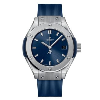 Best Swiss replica sites Hublot Classic Fusion Titanium 29mm Ladies Watch Blue Rubber 591.NX.7170.RX