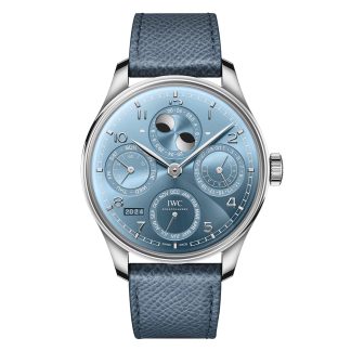 Best Swiss replica sites IWC Portugieser Perpetual Calendar 44 Blue Horizon Calfskin IW503703