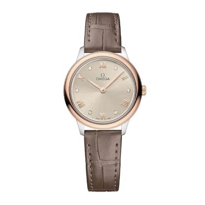 Best Swiss replica sites Omega De Ville Prestige 27.5mm Ladies Watch Linen Calfskin O43423286059001