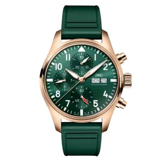 Best replica watches UK IWC Pilot Chronograph 41mm Mens Watch Green Rubber IW388110