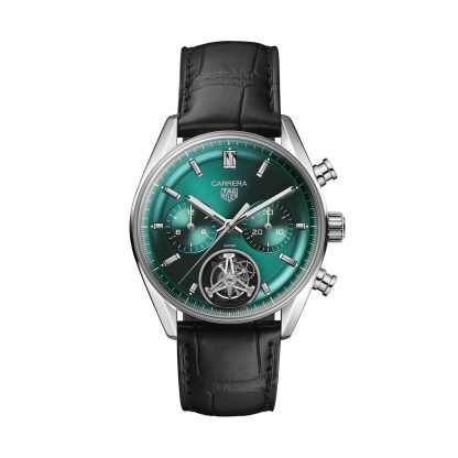 Best replica watches UK TAG Heuer Carrera Chronograph Tourbillon 42mm Mens Watch Green Alligator CBS5011.FC6566