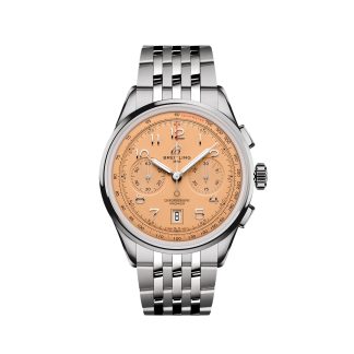 Men swiss replica watches Breitling Premier B01 Chronograph 42mm Mens Watch Copper Stainless Steel Stainless Steel AB0145331K1A1