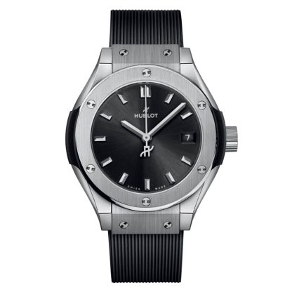 Replica watches vs real Hublot Classic Fusion Titanium 29mm Ladies Watch Black Rubber 591.NX.1470.RX