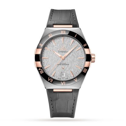 Replica watches vs real Omega Constellation Co-Axial Master Chronometer 41mm Mens Watch Grey Leather O13123412106001