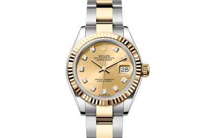 Replica watches vs real Rolex Lady-Datejust Oystersteel and yellow gold M279173-0012