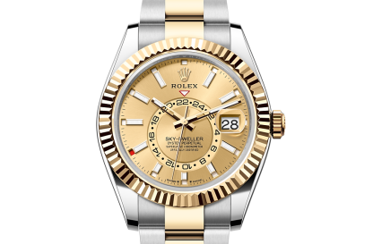 Replica watches vs real Rolex Sky-Dweller Oystersteel and yellow gold M336933-0001