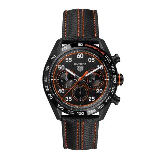 Replica watches vs real TAG Heuer Carrera X Porsche Orange Racing Calfskin CBN2A1M.FC6526