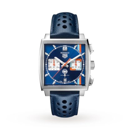 Replica watches vs real TAG Heuer Monaco Gulf Special Edition 39mm Mens Watch Leather CBL2115.FC6494