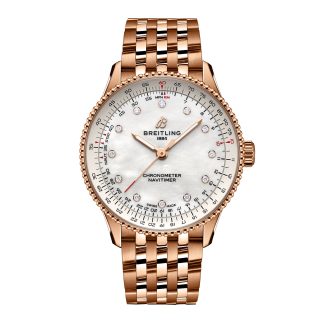 Replica wrist Breitling Navitimer 36mm Ladies Watch White Mother Of Pearl 18k Red Gold 18ct Rose Gold R17327211A1R1