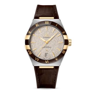 Replica wrist Omega Constellation Co-Axial Master Chronometer 41mm Mens Watch Grey Leather O13123412106002