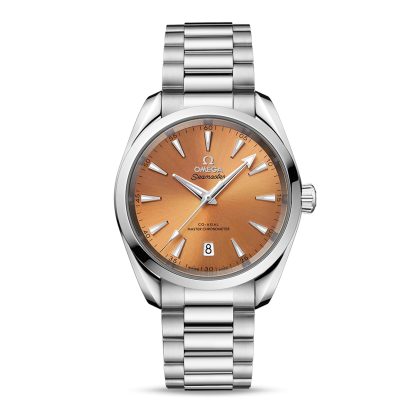 Replica wrist Omega Seamaster Aqua Terra 150m Co-Axial Master Chronometer 38mm Unisex Watch Yellow Stainless Steel O22010382012001