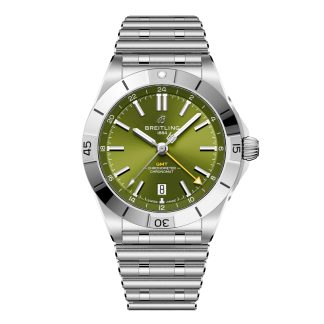 Swiss replica watches cheap Breitling Chronomat Automatic GMT Giannis Antetokounmpo 40mm Mens Watch Green Stainless Steel A32398A11L1A1