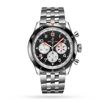 Swiss replica watches cheap Breitling Super AVI B04 Chronograph GMT 46 Mosquito Watch Stainless Steel YB04451A1B1A1