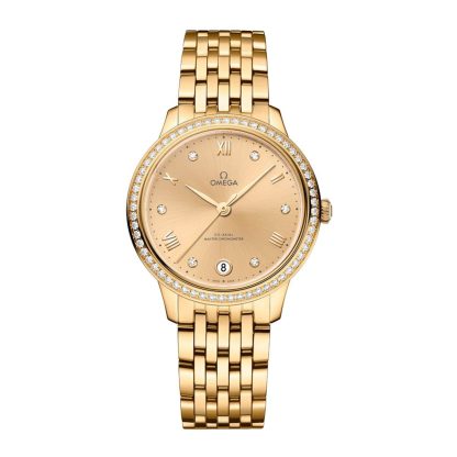 Swiss replica watches cheap Omega De Ville Prestige 34mm Ladies Watch Yellow Gold 18ct Yellow Gold O43455342058001