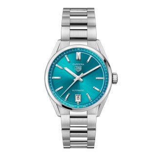 Swiss replica watches cheap TAG Heuer Carrera Date 36mm Unisex Watch Turquoise Stainless Steel WBN2316.BA0001