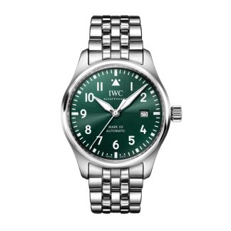 Swiss replica watches price IWC Pilots Mark XX 40mm Mens Watch Green Stainless Steel IW328206