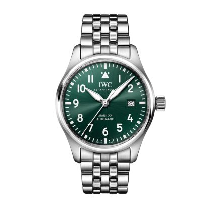 Swiss replica watches price IWC Pilots Mark XX 40mm Mens Watch Green Stainless Steel IW328206