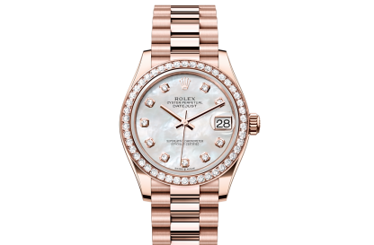 Swiss replica watches price Rolex Datejust 31 Everose gold and diamonds M278285RBR-0005