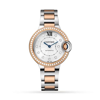 Women swiss replica watches Cartier Ballon Bleu De Cartier Watch 33mm Mechanical Movement With Automatic Winding Steel Rose Gold Steel & Rose Gold W3BB0023