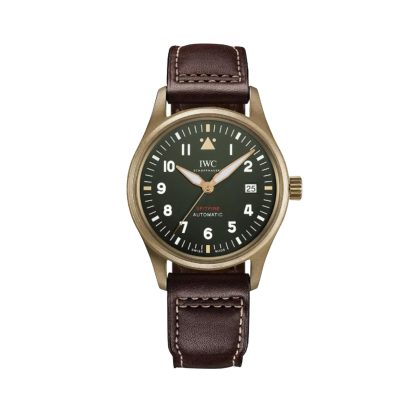 Women swiss replica watches IWC Pilots Automatic Spitfire 39mm Mens Watch Green Calfskin IW326806