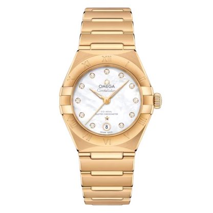 Women swiss replica watches Omega Constellation 29mm Yellow Gold On Yellow Gold 18ct Yellow Gold O13150292055002