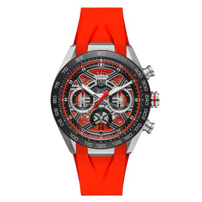 Women swiss replica watches TAG Heuer Carrera Chronograph Extreme Sport 44mm Mens Watch Red Rubber CBU2082.FT6275