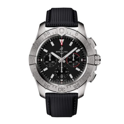 buy designer Breitling Avenger Chronograph B01 44mm Mens Watch Black Leather Calfskin AB0147101B1X1