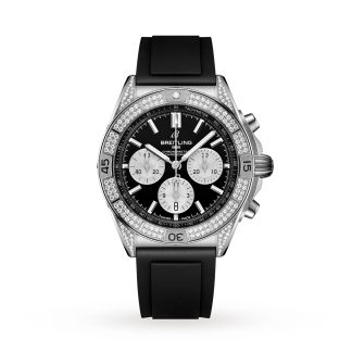 buy designer Breitling Chronomat B01 42 Stainless steel (gem-set) Mens Watch Rubber AB0134721B1S1