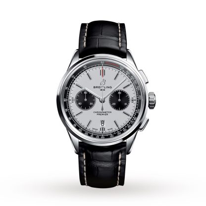 buy designer Breitling Premier B01 Chronograph 42 Leather Strap Watch Crocodile Leather AB0118221G1P1