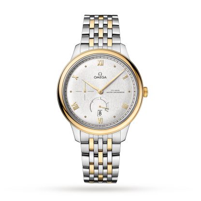 buy designer Omega De Ville Prestige Co-Axial Chronometer Power Reserve 41mm Mens Watch Silver Stainless Steel & 18ct Yellow Gold O43420412102001