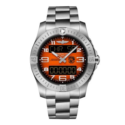 buy luxury Breitling Aerospace B70 Orbiter 25th Anniversary 43mm Mens Watch Orange Titanium Titanium EB70101A1O1E1