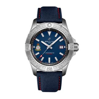 buy luxury Breitling Avenger Red Arrows 60th Anniversary Edition 42mm Mens Watch Blue Calfskin A173281A1C1X1