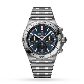 buy luxury Breitling Chronomat B01 42 Stainless Steel Blue Watch Stainless Steel AB0134101C1A1