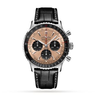 buy luxury Breitling Navitimer B01 Chronograph 43 Copper Watch Alligator AB0138241K1P1