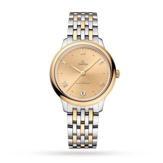 buy luxury Omega De Ville Prestige Co-Axial Master Chronometer 34mm Ladies Watch Champagne Stainless Steel & 18ct Yellow Gold O43420342008001