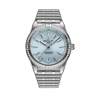 cheap designer Breitling Chronomat Automatic 36mm Ladies Watch Blue 18ct White Gold G10380591C1G1