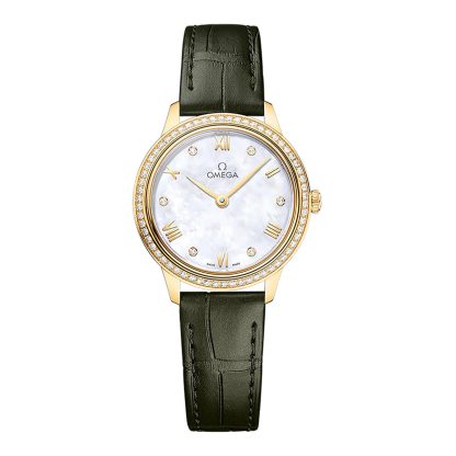 cheap designer Omega De Ville Prestige 27.5mm Ladies Watch Mother Of Pearl Calfskin O43458286055002