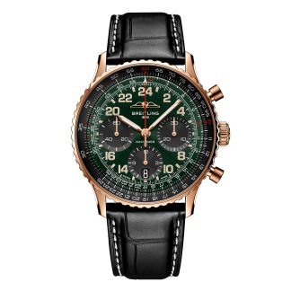 cheap luxury Breitling Navitimer Cosmanaute 41mm Limited Edition Mens Watch Green Alligator RB12302A1L1P1