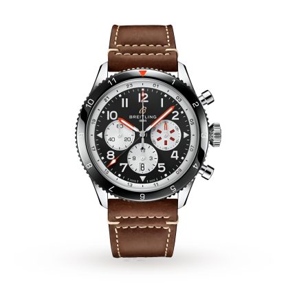 cheap luxury Breitling Super AVI B04 Chronograph GMT 46 Mosquito Watch Leather YB04451A1B1X1